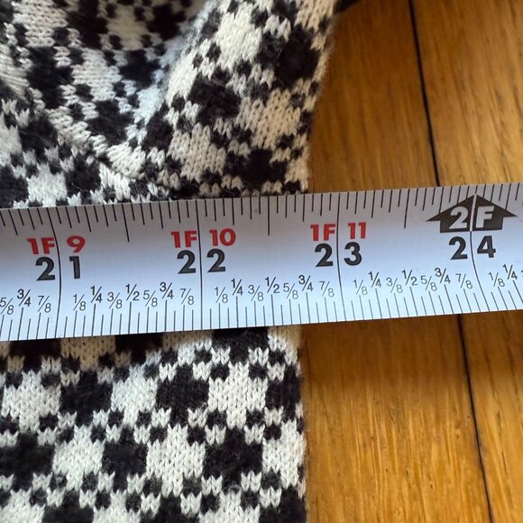 Lands End Size XL 18 Black & White Houndstooth Shawl Collar Long Cardigan Jacket - Picture 5 of 15